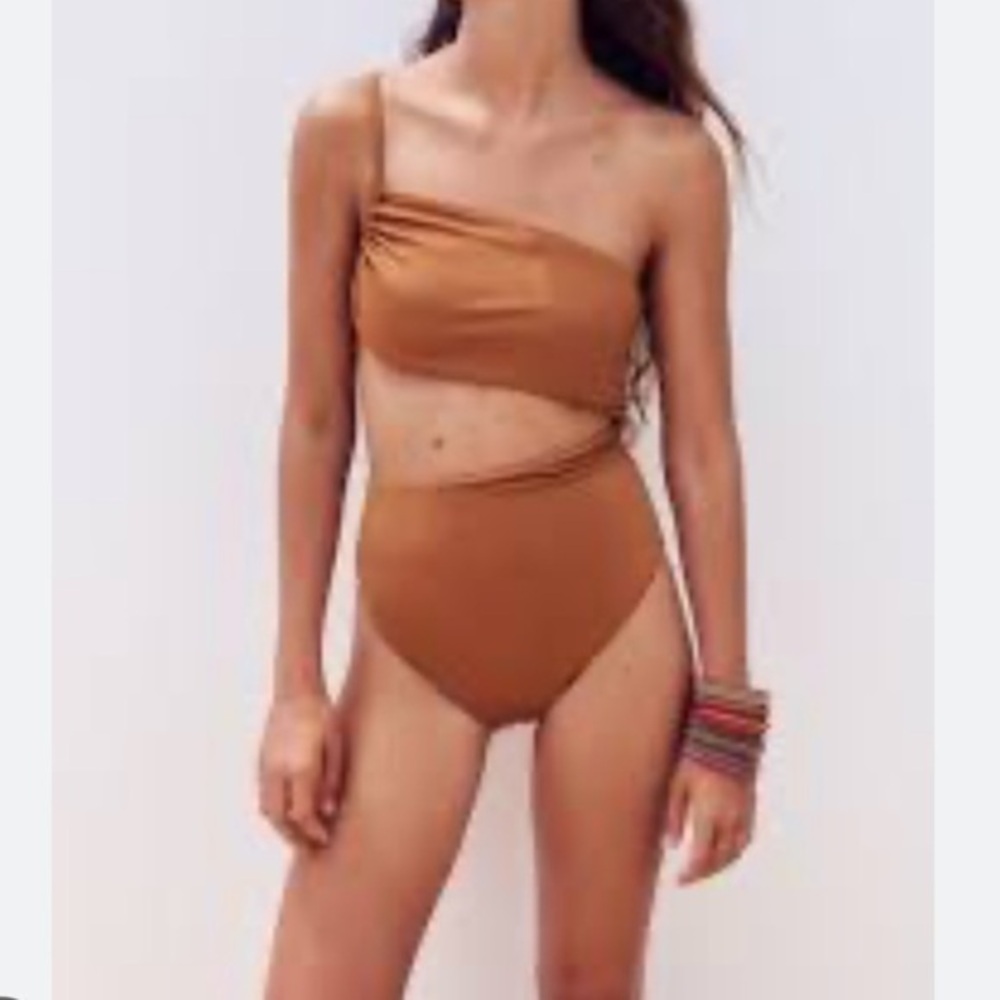 Zara NWT asymmetric swimsuit
